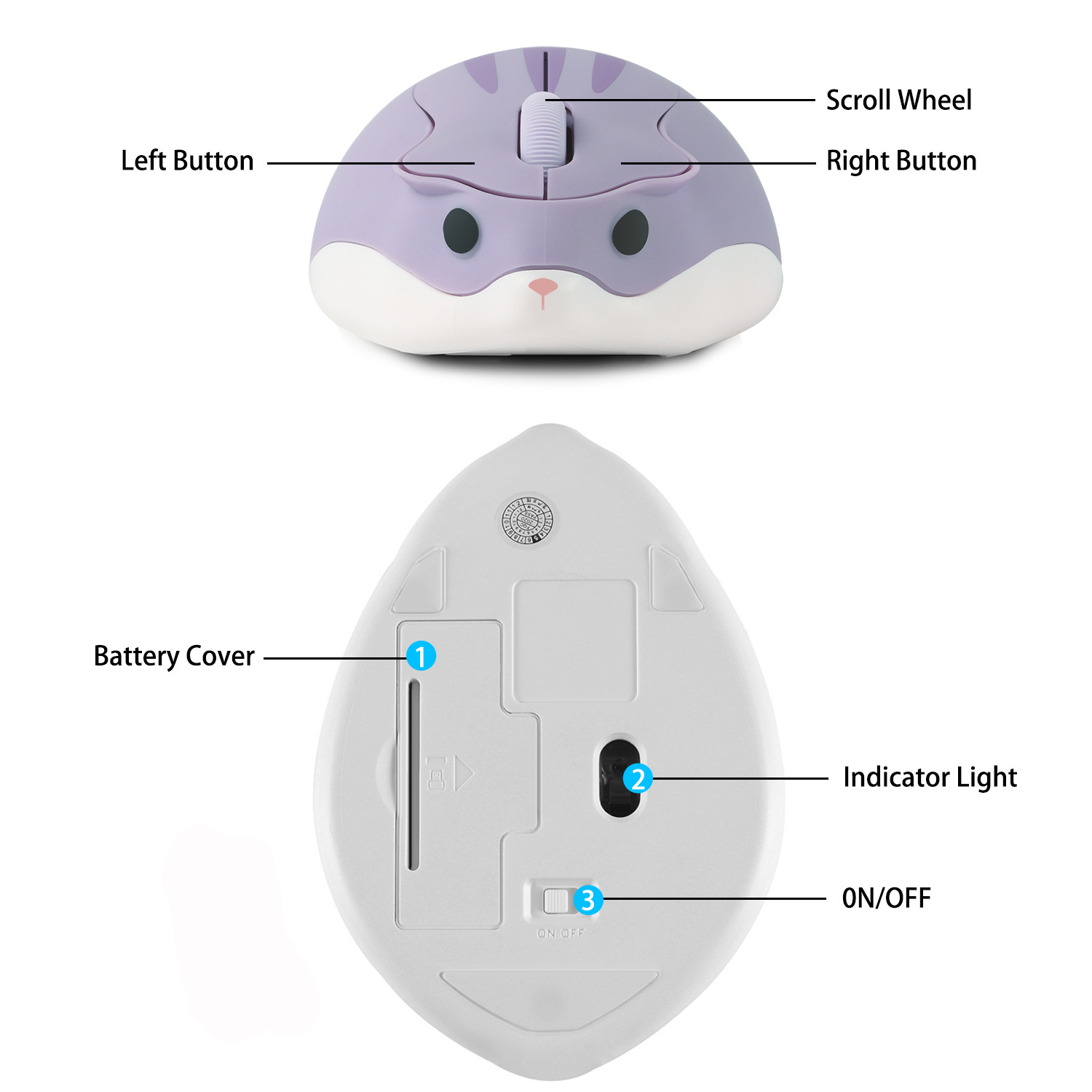 2.4G Wireless Mouse Purple Ham - Tradescantia Purple avis et prix