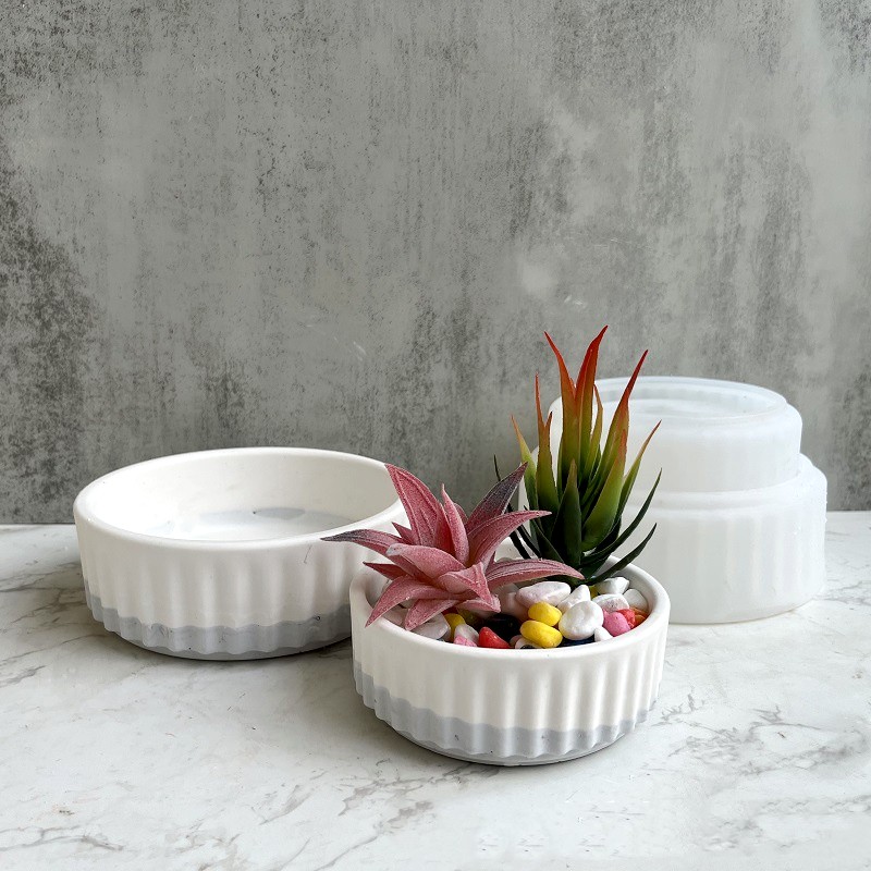 Stripe Flowerpot Silicone Mold - Echeveria Succulent avis et prix