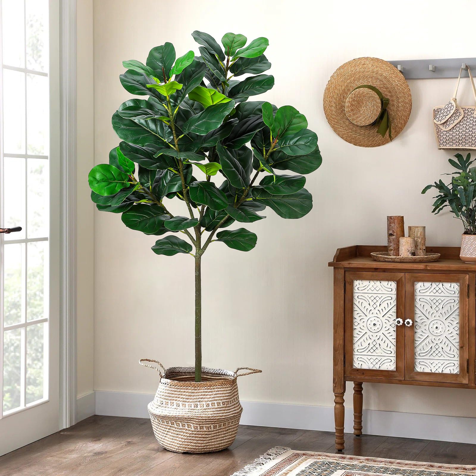 GlowSol 5.2 Ft Artificial Fidd - Ficus Lyrata Tree avis et prix