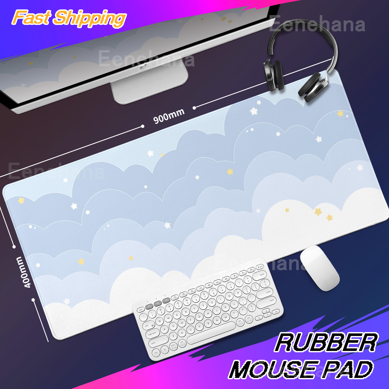 Light Blue Pink Clouds Desk Ma - Tradescantia Purple avis et prix