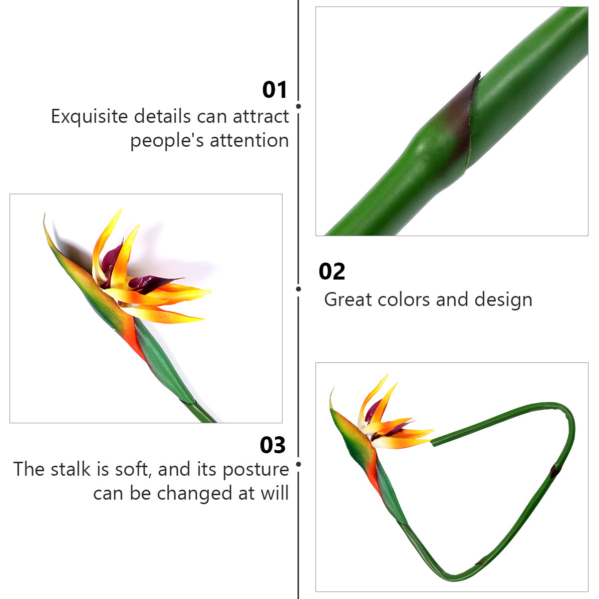 Real Touch Artificial Bird of  - Bird Paradise Strelitzia avis et prix